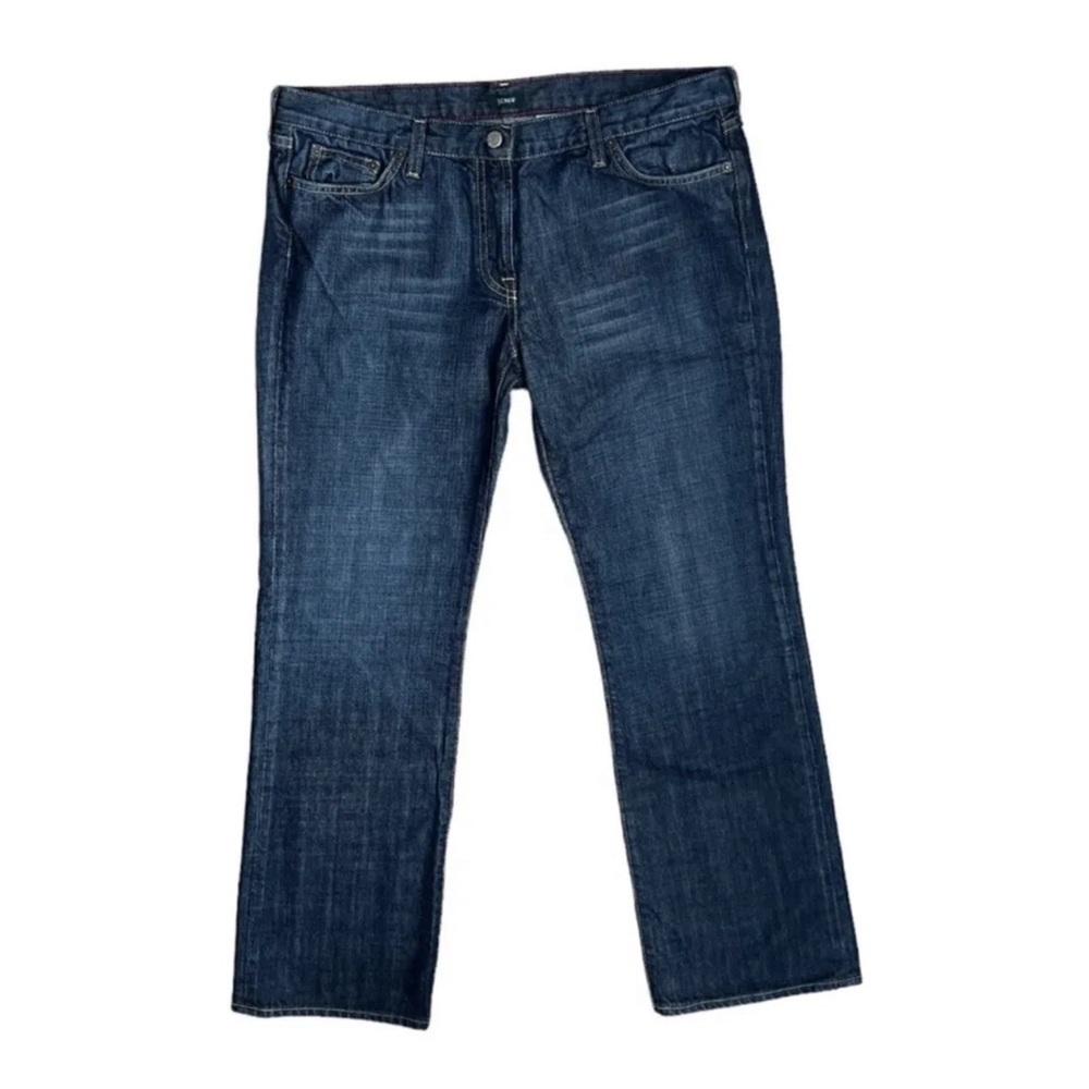 J.CREW Women's Mid-Rise Straight Leg Dark Wash Jeans Size 12 Short